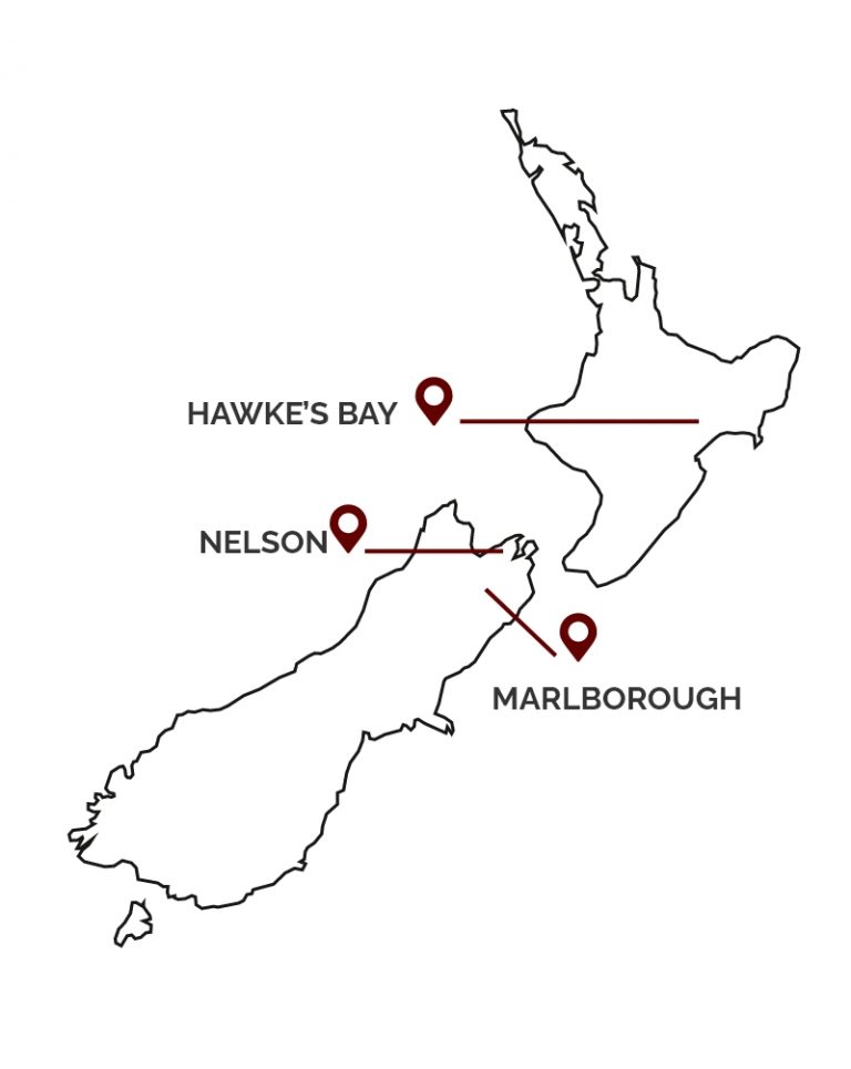 Wijn Regio Nieuw-zeeland - Marlborough - Nelson - Hawke’s Bay 01